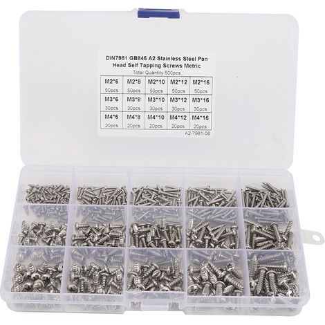 500 pièces Vis M2 M3 M4 en Acier Inoxydable Résistant à la Corrosion - Kit de Fixation Polyvalent (1/5)