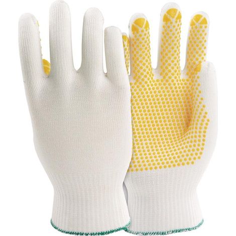 Gant PolyTRIX N 912 taille 11 blanc/jaune EN 388 catégorie EPI II polyamide/coton (1/4)