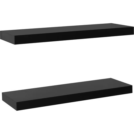 Estantes flotantes de pared 2 unidades negro 60x20x3,8 cm vidaXL