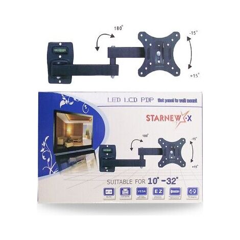 STAFFA PORTA TV TELEVISORE MONITOR DA 10" A 32' POLLICI BRACCIO 180° HY-210