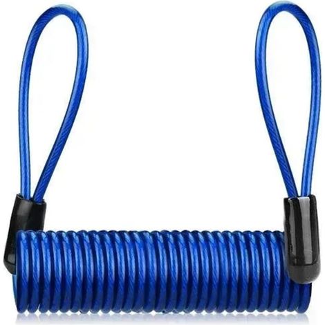 Antivol de Guidon Moto Câble Verrouillage à Ressort pour vélo, Corde antivol, Disque d'alarme, Rappel sécurité Protection Contre Le vol Serrure en Forme U(Blue) Blue - (1/5)