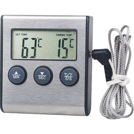 Thermomètre pour réfrigérateur et congélateur avec alarme de température, grand écran LCD, plage -50 à 70 °C (1/5)