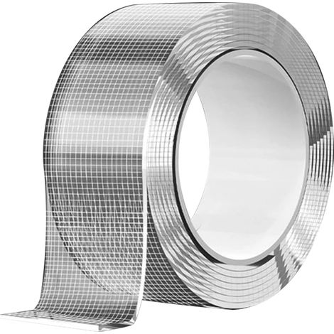 Transparent Double Sided Tape 2 cm x 300 cm x 0.2 cm Washable Reusable No Trace Nano Tape for Wall, Kitchen, Car, Office (1/5)
