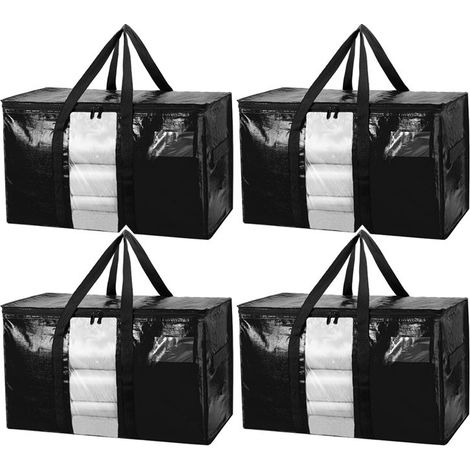Sacs de déménagement, sacs de rangement imperméables tissés pour bagages, grande capacité, bleu roi, 1 pièce, noir, 4 pièces - matériau PE neuf (1/5)