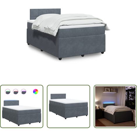 Matratze - Boxspringbett mit Matratze Dunkelgrau 120x200 cm Samt (1/5)