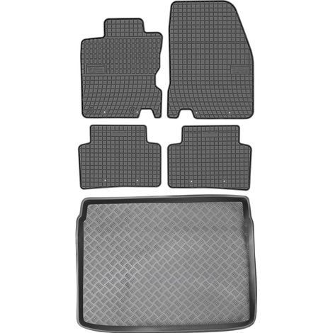 Renault Kadjar Crossover de 2015 (JUEGO) - Alfombrillas de goma para coche + alfombrilla para maletero