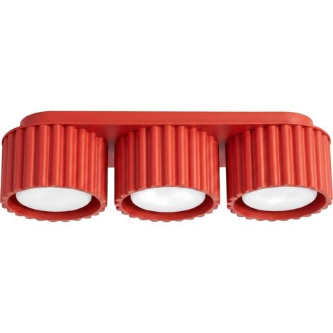 Plafoniere AURA rosso 32.5x8x10cm Alluminio Sollux (1/5)