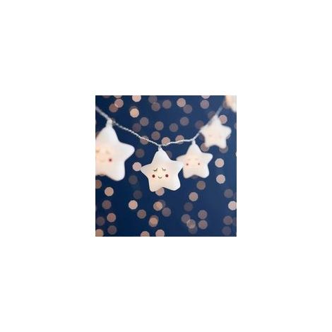 12er LED Sternen Lichterkette Kinderzimmer Batteriebetrieben Timer - Crezuo