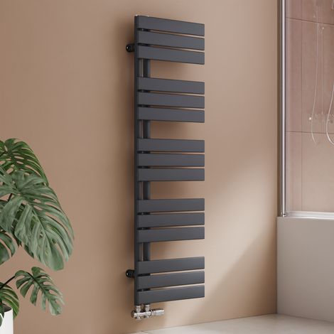 S'Afielina – Sèche-serviettes eau chaude 570W tube plat – Connexion latérale – Acier laminé à froid – Dimensions 132×400 mm – Pour salle de bain humide