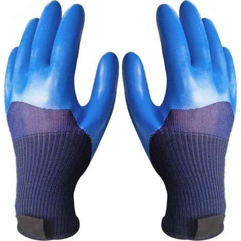 Ortviai Gants de Sécurité en Latex Naturel Anti-dérapants, Résistants à l’Usure et Imperméables – 1 Paire, 25 cm