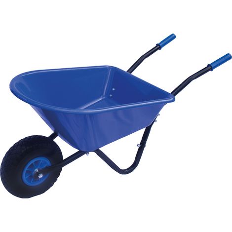 Pro-Bau-Tec Kinderschubkarre Blau mit PP-Mulde 20L mit PU-Rad (1/4)