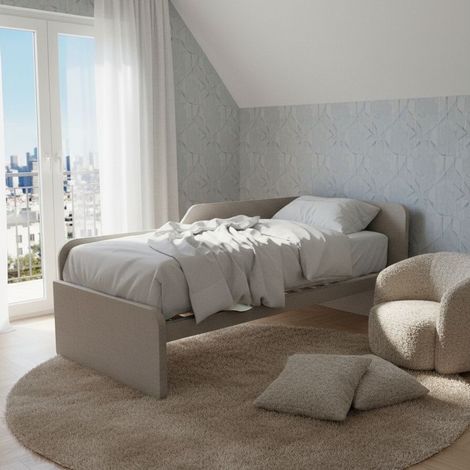 Divano letto sagomato 80x190 - Effetto tessuto (1/5)