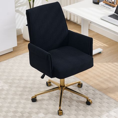 Sedia da ufficio girevole regolabile in altezza con schienale medio-alto, rivestimento a righe e design ergonomico: la scelta ideale per lavoro, studio o relax. Il supporto lombare di media altezza of