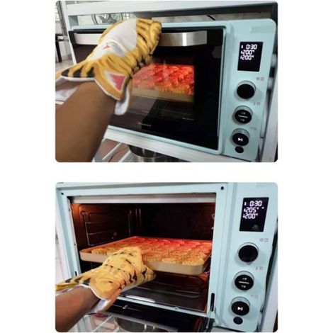 Mitaines De Four - Résistantes À La Chaleur Jusqu'à 250 °C - Motif Chat - Pour Cuisinières Et Four - 1 Paire (1/5)