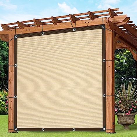 Beige,2x3m,Voile d'ombrage rectangulaire avec œillets - Respirant - Protection solaire - Filet d'ombrage extérieur pour serre - Terrasse - Jardin - Plantes - Clôture - Chenil - Camping (1/5)