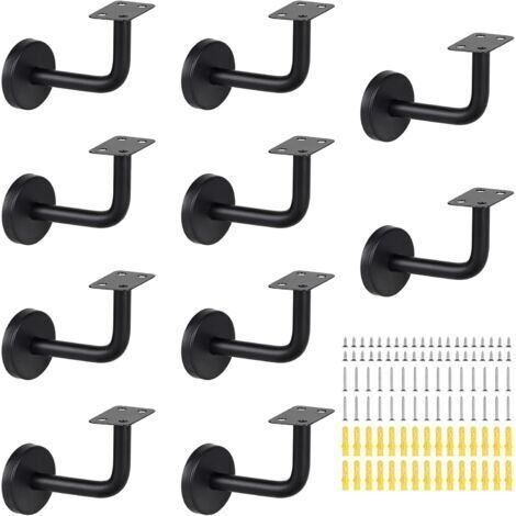 BUNTHAUS Support main courante Acier inoxydable supports de rampe main Supports de main courante d'escalier Support mural de rampe pour rampes d'escalier intérieures et extérieures (10Pcs)