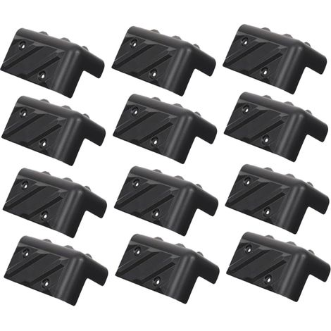 12 protège-coins décoratifs, ABS, noir, pour boîtes en bois (1/5)