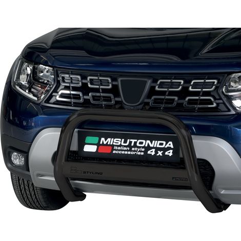 Pare-buffle Avant pour Dacia Duster 2021-2026 63mm en Acier Inoxydable Noir