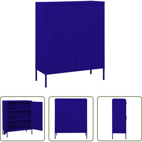 vidaXL Stahlregal -  Lagerschrank Marineblau 80x35x101,5 cm Stahl (1/5)