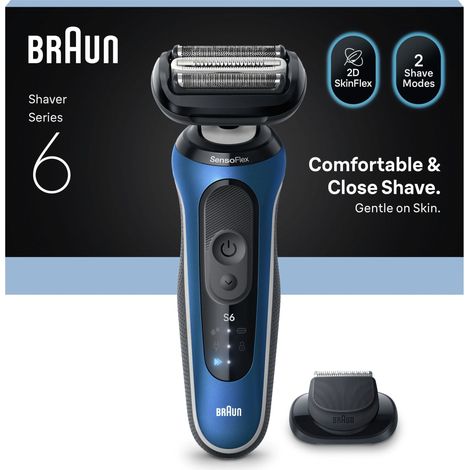 Braun - Series 6 Electric Shaver +1 Attachment - Blue