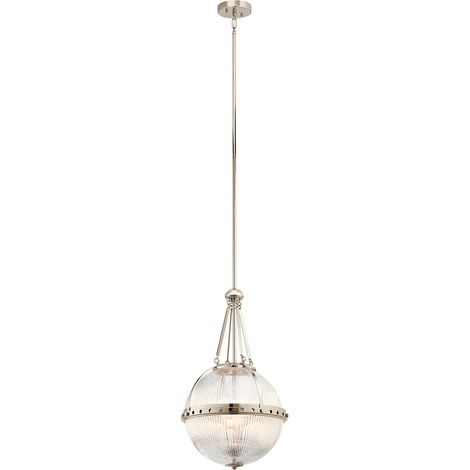 Elstead Aster - Luminaire suspendu à 3 ampoules Globe, nickel poli, E14 (1/5)