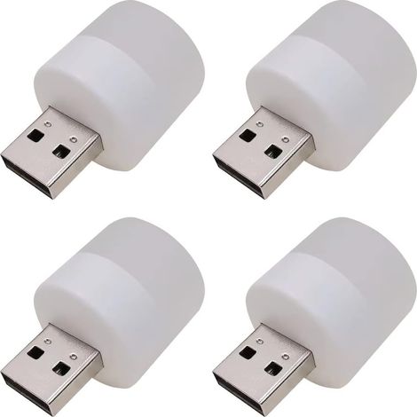 4 Pièces Veilleuse Usb Lampe Ordinateur Lampe De Lecture Pour Chambre Avec Prise Usb (1/5)