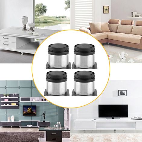 4 verstellbare Möbelfüße aus Edelstahl für Tische, Betten und Sofas (50 x 50 mm) (1/5)