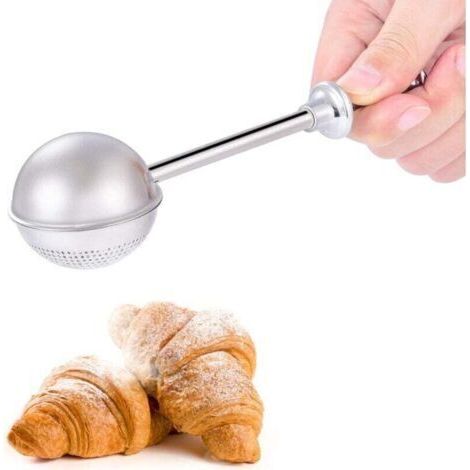 Tamis à farine, tamis à farine en acier inoxydable pour la pâtisserie, tamis à pâtisserie à une main, tamis à farine de haute qualité, support pour la farine de pâtisserie, permet de tamiser rapidemen (1/4)