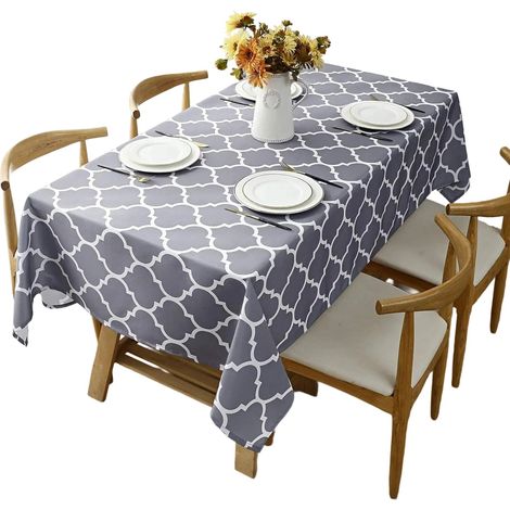 Nappe Rectangulaire - Polyester Imperméable Infroissable - Pour Fêtes Extérieur Intérieur - Noir - 152 x 213 cm (1/5)