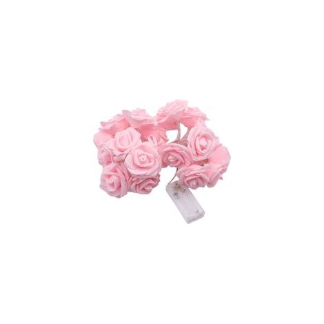 Guirlande lumineuse de roses roses et blanches pour la décoration de chambre, guirlande LED pour anniversaire, mariage et décoration florale, rose (1/5)