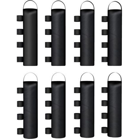 Set of 8 sandbags for gazebo legs, heavy-duty 40kg sandbags made of 600D Oxford fabric, sand not included, black (1/5)