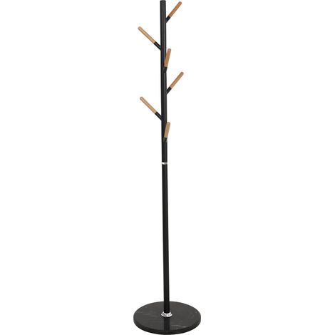 Perchero de entrada de diseño 172 x 37 cm acero negro 030010382