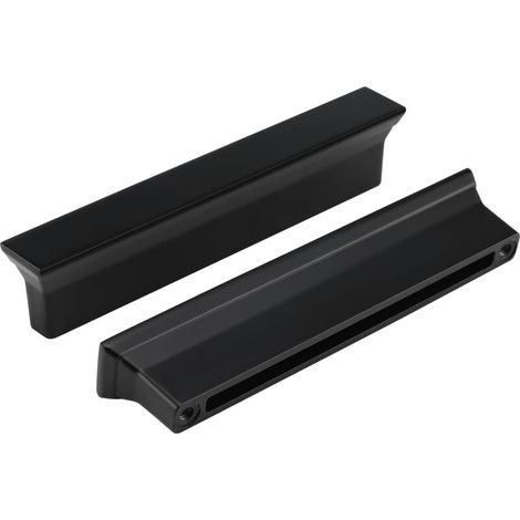 Lot de 20 poignées d'armoire noires, pour meuble-lavabo de cuisine et de salle de bain, entraxe de 96 mm