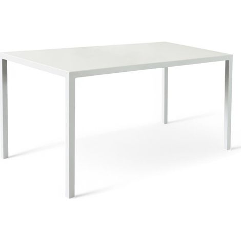 Tavolo rettangolare autolivellante in acciaio bianco 80x120xH76 cm (1/3)