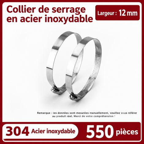 Collier de serrage 550 mm en acier inoxydable 304 bande 12 mm 550 304 12 120 g – Livraison gratuite