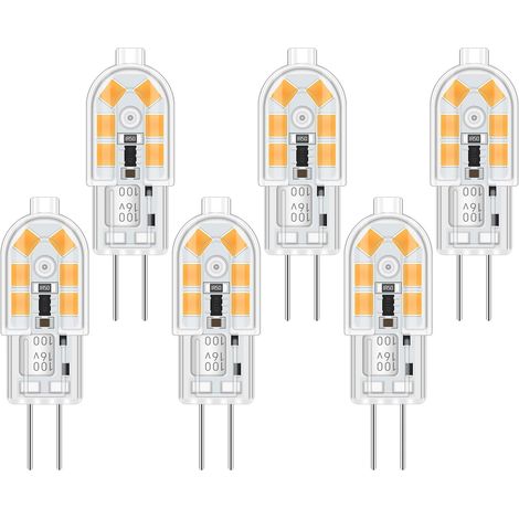 Lot de 6 Ampoule G4 LED 12V 2W Blanc Chaud 3000K 200lm Non-dimmable pour Lustre et Hotte