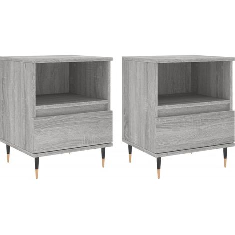 Maison Exclusive - Nachttische 2 Stk. Grau Sonoma 40x35x50 cm Hol