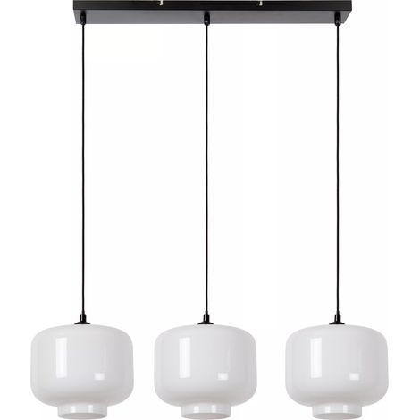 Lampada a sospensione MEDINE bianca vetro 3xE27 Lucide (1/5)