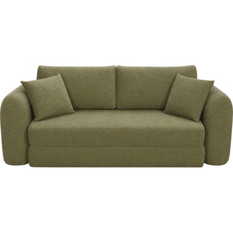 Canapé convertible compressé 3 places en tissu - Vert - Lou (1/5)