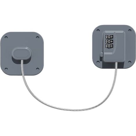 Cadenas à combinaison pour réfrigérateur et placard – Cadenas de sécurité auto-adhésifs sans perçage, lot de 2, gris - couleur (1/5)