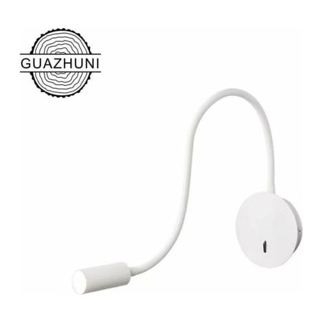 Applique murale Liseuse Applique Murale 3W LED 3000K Lampe de Lecture Col de Cygne Lampe, (Blanc) -