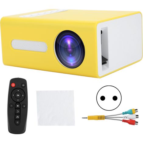 Projecteur LED Portable Mini pour Projets Maison avec Télécommande, 110-240V (Prise UE Jaune) (1/5)