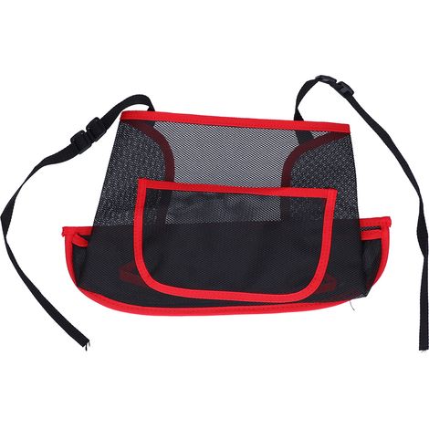 Sac de rangement maille universel pour voiture, poche entre les sièges, organisateur de sac à main, barrière pour enfants et animaux, rouge (1/5)