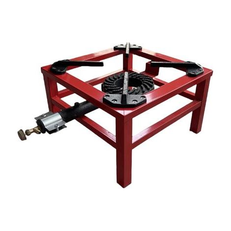 Muvip mv0628 hornillo a gas portatil reforzado - quemador de hierro fundido - potencia 7.5kw - llave de regulacion de gas - compatible con butano y propano - 1 fuego - color rojo