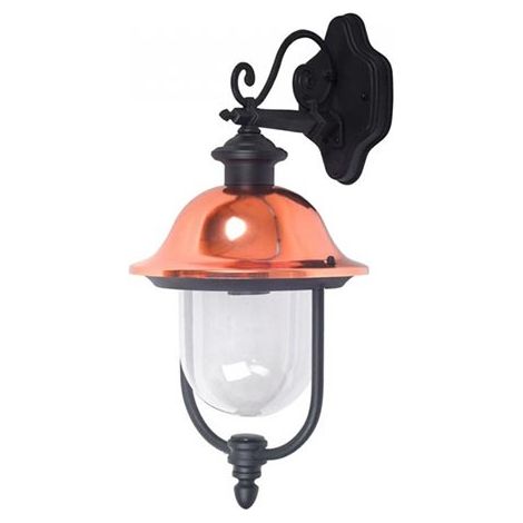 V-TAC LED-Laternenlampe E27 nach unten gerichtete Lampenfassung Schwarz, Kupferkappe IP44 (1/4)