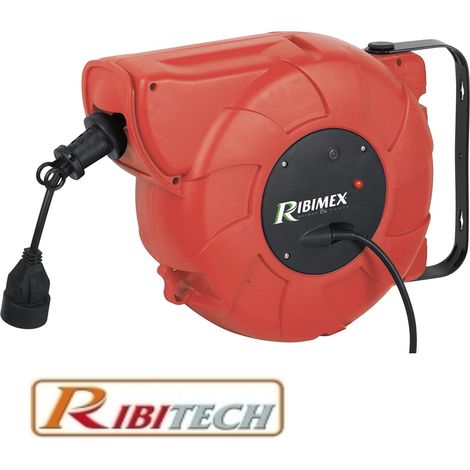 Prolunga elettrica con avvolgicavo automatico 9 + 1,5m Ribitech