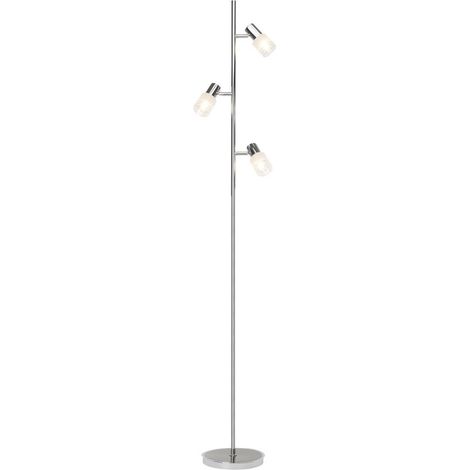 BRILLIANT lampe Lea lampadaire LED triple fer / chrome 3x LED-D45, E14, ampoule LED 4W incluse, (450lm, 2700K) Échelle A ++ à E Avec pédale (1/3)