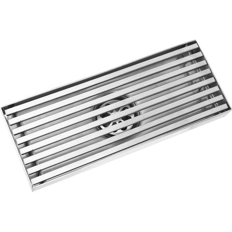Lineare Duschrinne, Bodenablauf aus Edelstahl, rechteckiger Duschablauf für Badezimmer, Balkon (20 x 8 cm), Sieb (1/5)