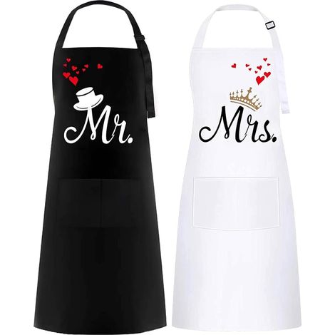Tabliers Couple Mr & Mrs – Cadeau Cuisine Romantique