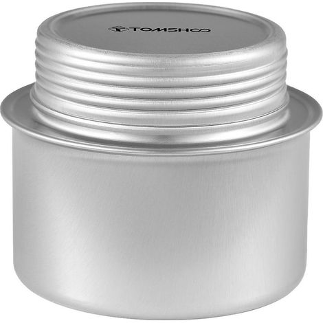 TOMSHOO Mini-Spirituskocher aus Aluminiumlegierung mit Deckel, silberfarben, für Camping, Wandern und Trekking